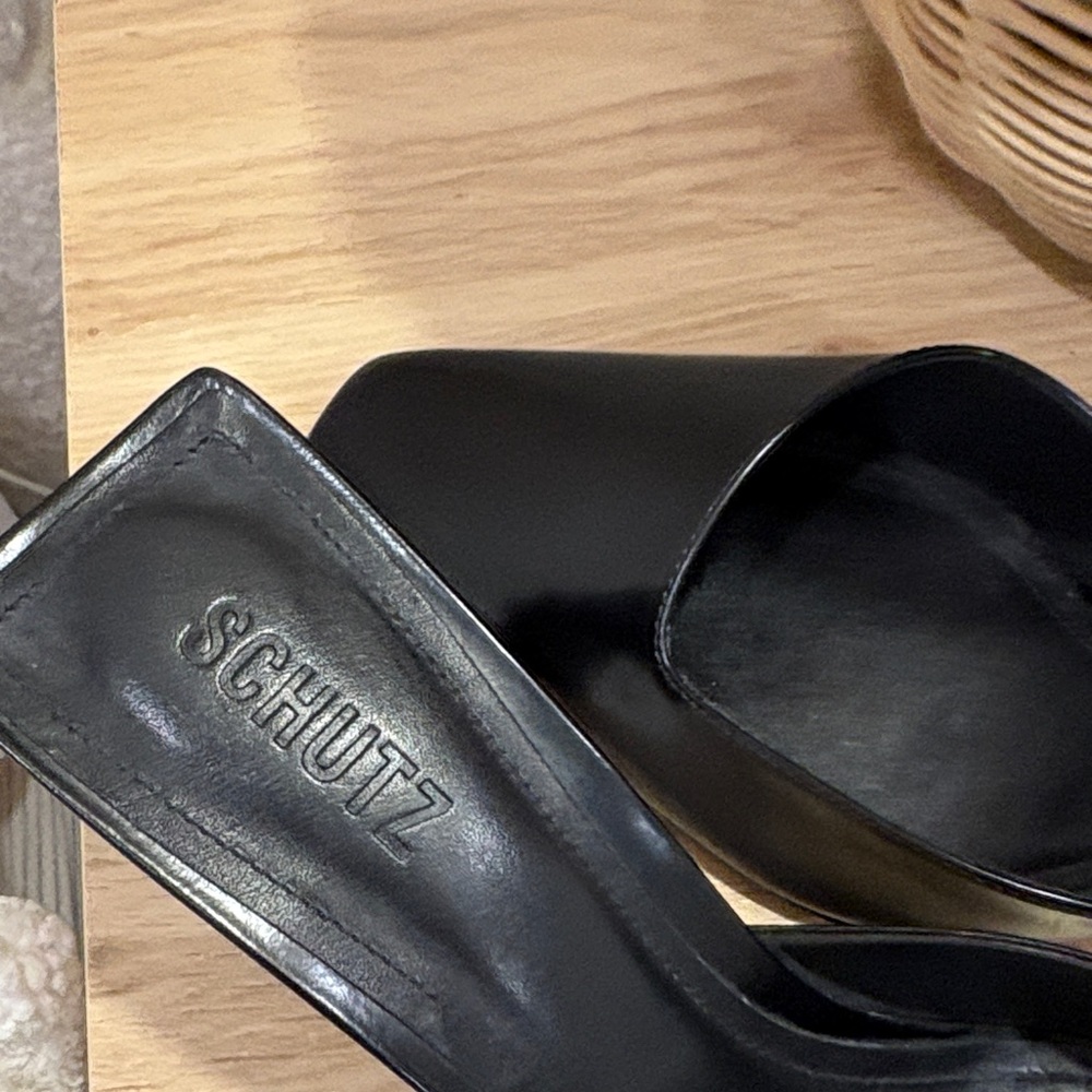 SCHUTZ size 9.5 new leather heel mules Rosie - Picture 6 of 8